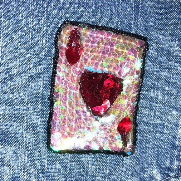 Vintage Lee Riders Women's Capri Jeans Size 14M High Rise Sequined Cropped Casua - Picture 13 of 15